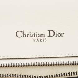 Dior White Leather Medium Diorama Flap Shoulder Bag