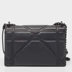 Dior Black Matte Leather Medium Diorama Flap Shoulder Bag