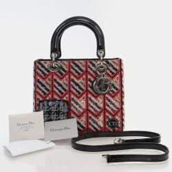Dior Multicolor Leather and Sequin Medium Lady Dior Tote Bag