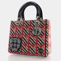 Dior Multicolor Leather and Sequin Medium Lady Dior Tote Bag