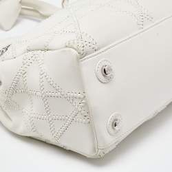 Dior White Cannage Leather Chri Chri Chain Tote