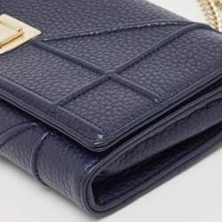 Dior Navy Blue Leather Diorama Wallet on Chain