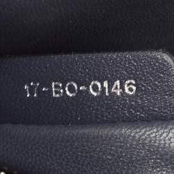 Pre Owned Dior Metallic Blue Microcannage Patent Leather Mini Lady Dior Tote