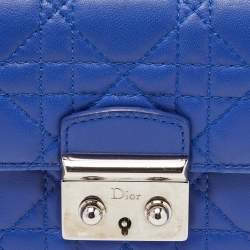 Pre Owned Dior Blue Cannage Leather Miss Dior Flap Continental Wallet