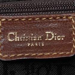 Pre Owned Dior Brown Perforated Suede and Leather Patchwork Hobo