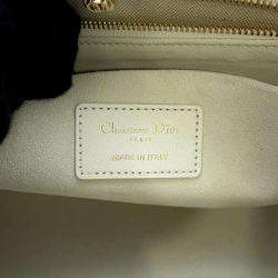 Dior White Leather Medium The Lady 95.22 Top Handle Bag