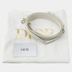 Dior White Leather Medium The Lady 95.22 Top Handle Bag