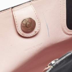 Pre Owned Dior Black/Pink Leather Small Dior Addict Shopping Tote