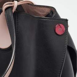 Pre Owned Dior Black/Pink Leather Small Dior Addict Shopping Tote