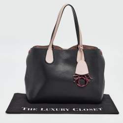 Pre Owned Dior Black/Pink Leather Small Dior Addict Shopping Tote