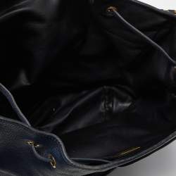 Pre Owned Dior Blue Leather String Bucket Bag