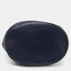 Pre Owned Dior Blue Leather String Bucket Bag