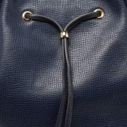 Pre Owned Dior Blue Leather String Bucket Bag