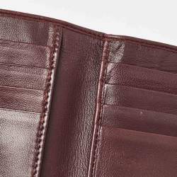 Pre Owned Dior Burgundy Leather Studded Diorama Trifold Wallet