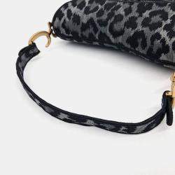 Pre Owned Dior Gray Fabric Saddle Bag