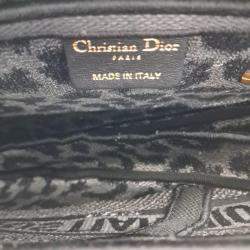 Pre Owned Dior Gray Fabric Saddle Bag