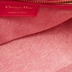 Pre Owned Dior Pink Cannage Denim Medium Caro Shoulder Bag