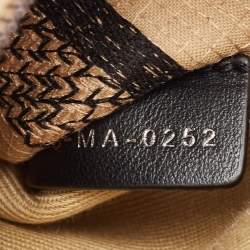 Pre Owned Dior Beige Jute Union Embroidered Medium Lady D-Lite Tote