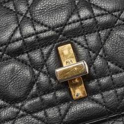 Dior Black Cannage Leather Medium Caro Shoulder Bag