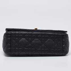 Pre Owned Dior Black Cannage Leather Small Caro Shoulder Bag