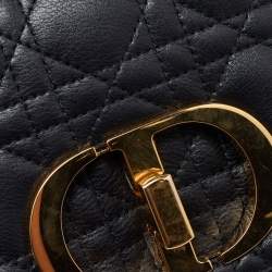 Pre Owned Dior Black Cannage Leather Small Caro Shoulder Bag