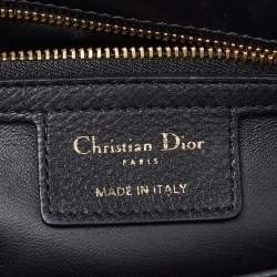 Pre Owned Dior Black Cannage Leather Small Caro Shoulder Bag