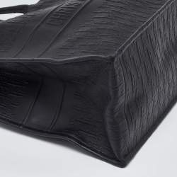 Pre Owned Dior Black Oblique Monogram Leather Large Book Tote