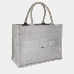 Dior Grey Canvas Medium Book Tote Bag