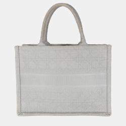 Dior Grey Canvas Medium Book Tote Bag