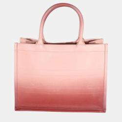 Dior Pink Gradient Medium Embossed Book Tote Bag