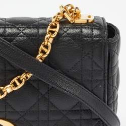 Dior Black Cannage Leather Medium Caro Shoulder Bag