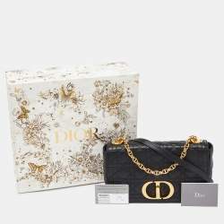 Dior Black Cannage Leather Medium Caro Shoulder Bag