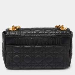 Dior Black Cannage Leather Medium Caro Shoulder Bag