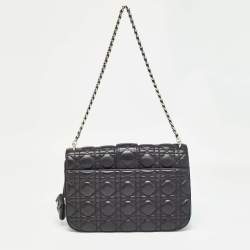 Pre Owned Dior Black Cannage Leather Miss Dior Promenade Shoulder Bag