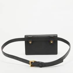 Dior Black Leather Saddle Belt Pouch