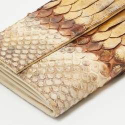 مملوكة مسبقًا Dior Beige Python and Leather Lady Dior Wallet On Chain
