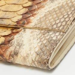 مملوكة مسبقًا Dior Beige Python and Leather Lady Dior Wallet On Chain