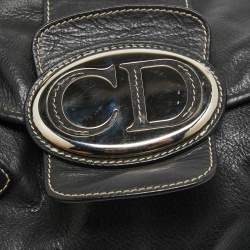 Pre Owned Dior Black Leather St. Germain Flap Satchel