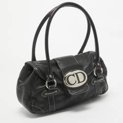 Pre Owned Dior Black Leather St. Germain Flap Satchel