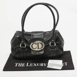 Pre Owned Dior Black Leather St. Germain Flap Satchel
