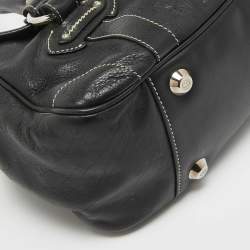 Pre Owned Dior Black Leather St. Germain Flap Satchel