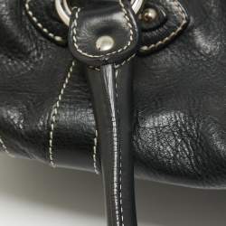 Pre Owned Dior Black Leather St. Germain Flap Satchel