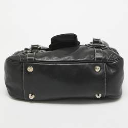 Pre Owned Dior Black Leather St. Germain Flap Satchel