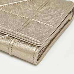 Pre Owned Dior Gold Leather Diorama Continental Wallet