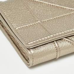 Pre Owned Dior Gold Leather Diorama Continental Wallet