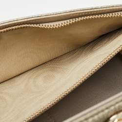 Pre Owned Dior Gold Leather Diorama Continental Wallet