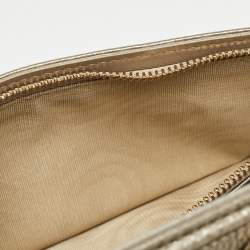 Pre Owned Dior Gold Leather Diorama Continental Wallet