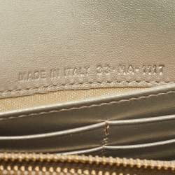Pre Owned Dior Gold Leather Diorama Continental Wallet