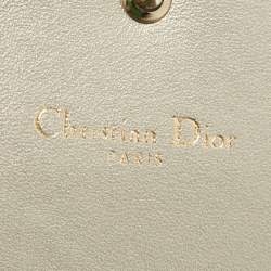 Pre Owned Dior Gold Leather Diorama Continental Wallet