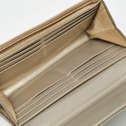 Pre Owned Dior Gold Leather Diorama Continental Wallet